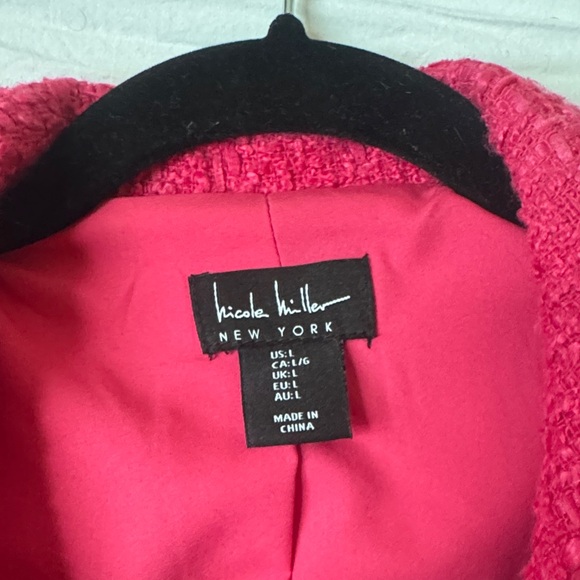 Nicole Miller Vibrant Pink Tweed Blazer - Picture 4 of 4